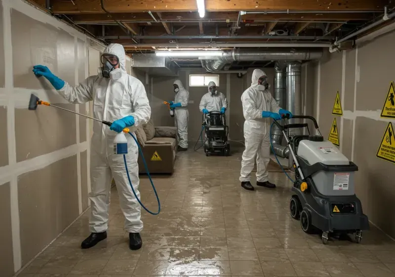 Basement Moisture Removal and Structural Drying process in Sandy, OR